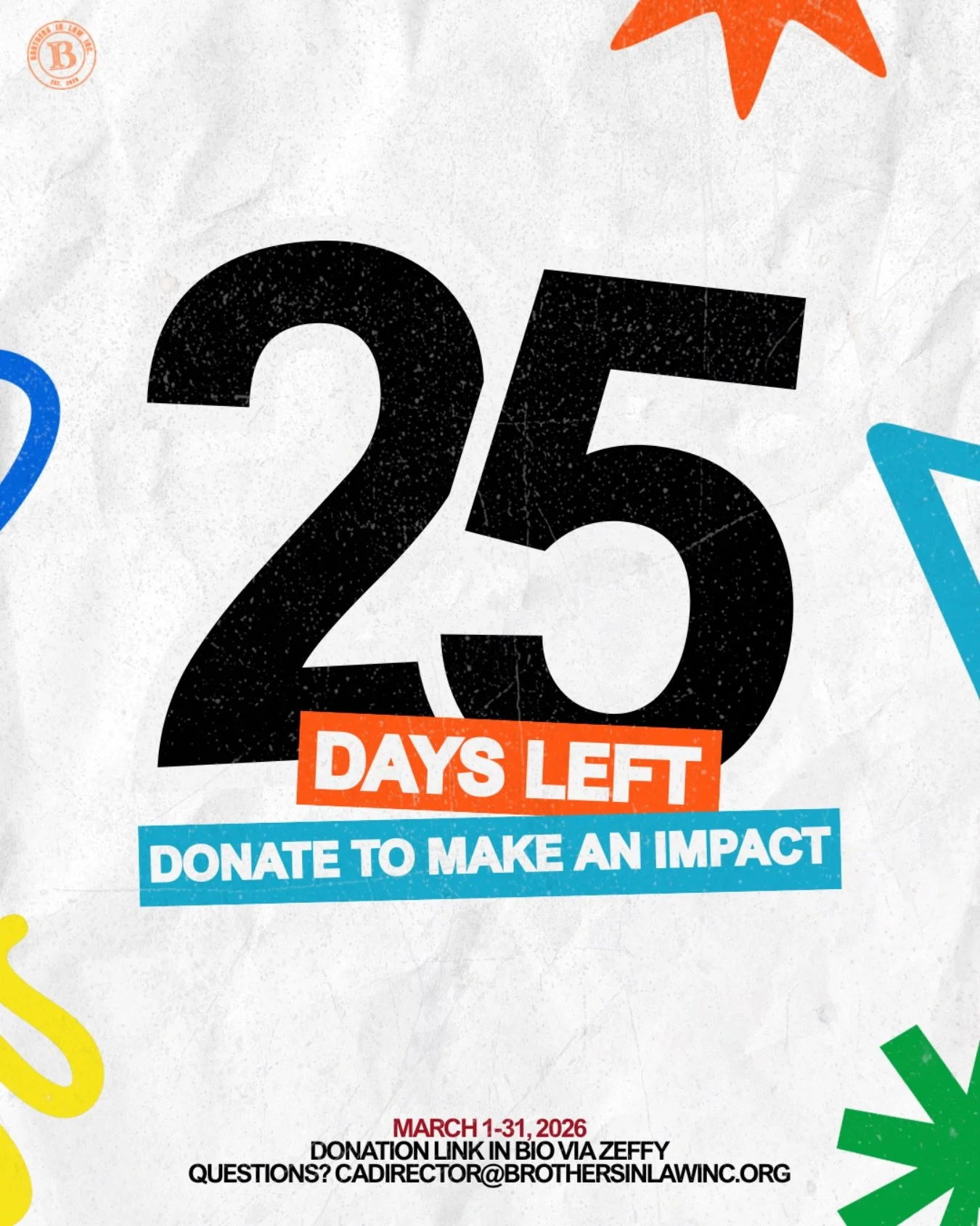 25 Days Left! ⭐️

The countdown is on for our &ldquo;Honoring the Past, Empowering the Future&rdquo; campaign! The legacy built by those before us continues to guide our mission and inspire the work we do today.

Every contribution helps us continue 