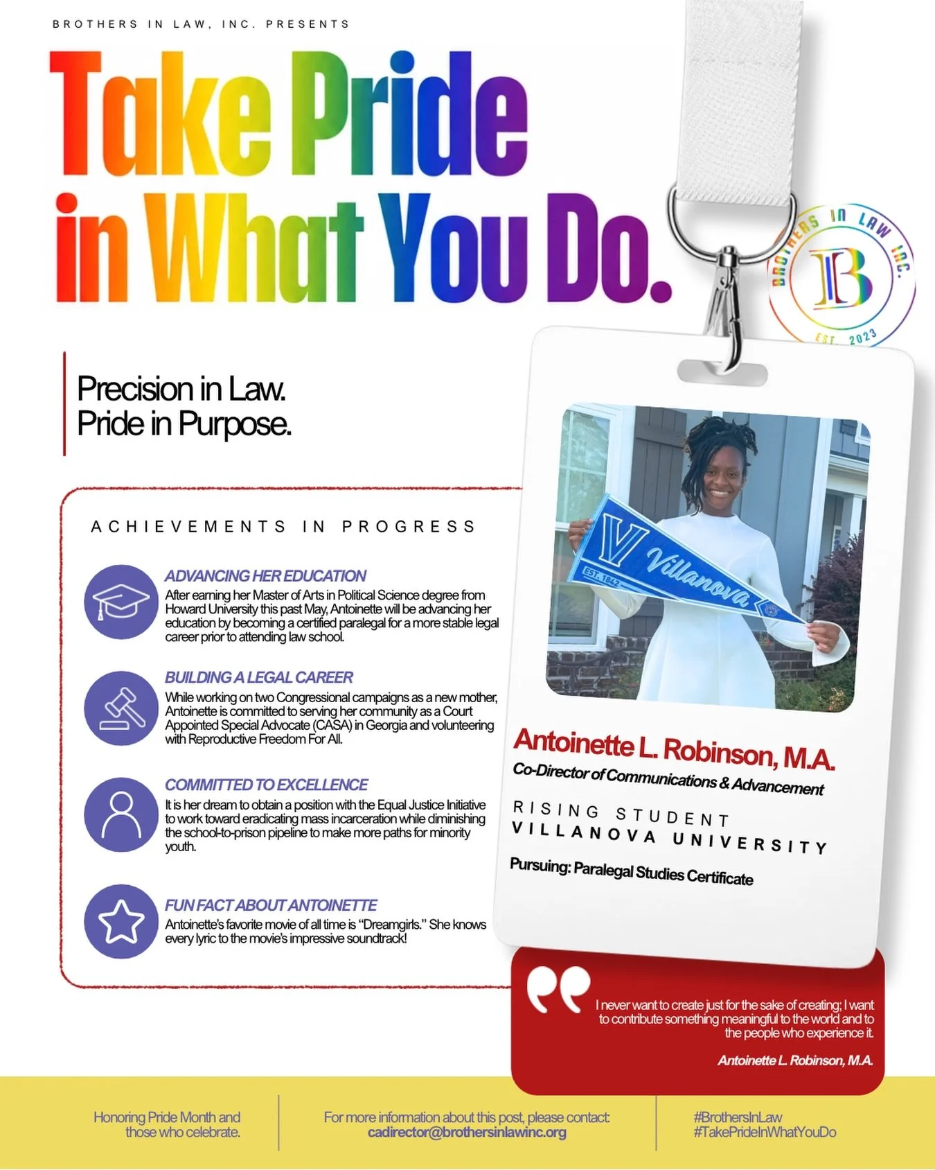 &ldquo;Take Pride in What You Do,&rdquo; our June social media initiative, highlights the individuals whose everyday efforts help shape and strengthen our community. As we celebrate Pride Month, it reflects a broader celebration of identity, authenti