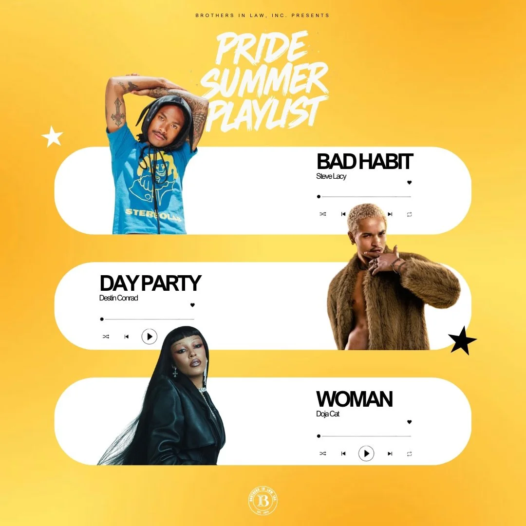 The law is often written in ink, but lived in color. 🌈

This Pride Summer Playlist is Brothers In Law&rsquo;s reminder that justice is not only found in courtrooms and casebooks but also in the rhythm of voices that have always had to fight to be he