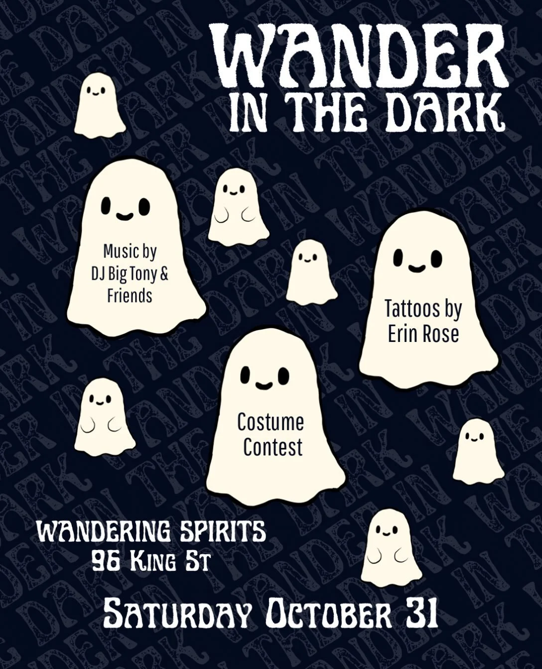 WANDER IN THE DARK 👻
You&rsquo;ve been talking about Halloween plans? We&rsquo;ve got you!
Join us Saturday, October 31st for a night of DJs, flash tattoos, spooky drinks, and all sorts of costumes.
🎧 DJ Big Tony &amp; friends take over at 9PM 🖋️ 