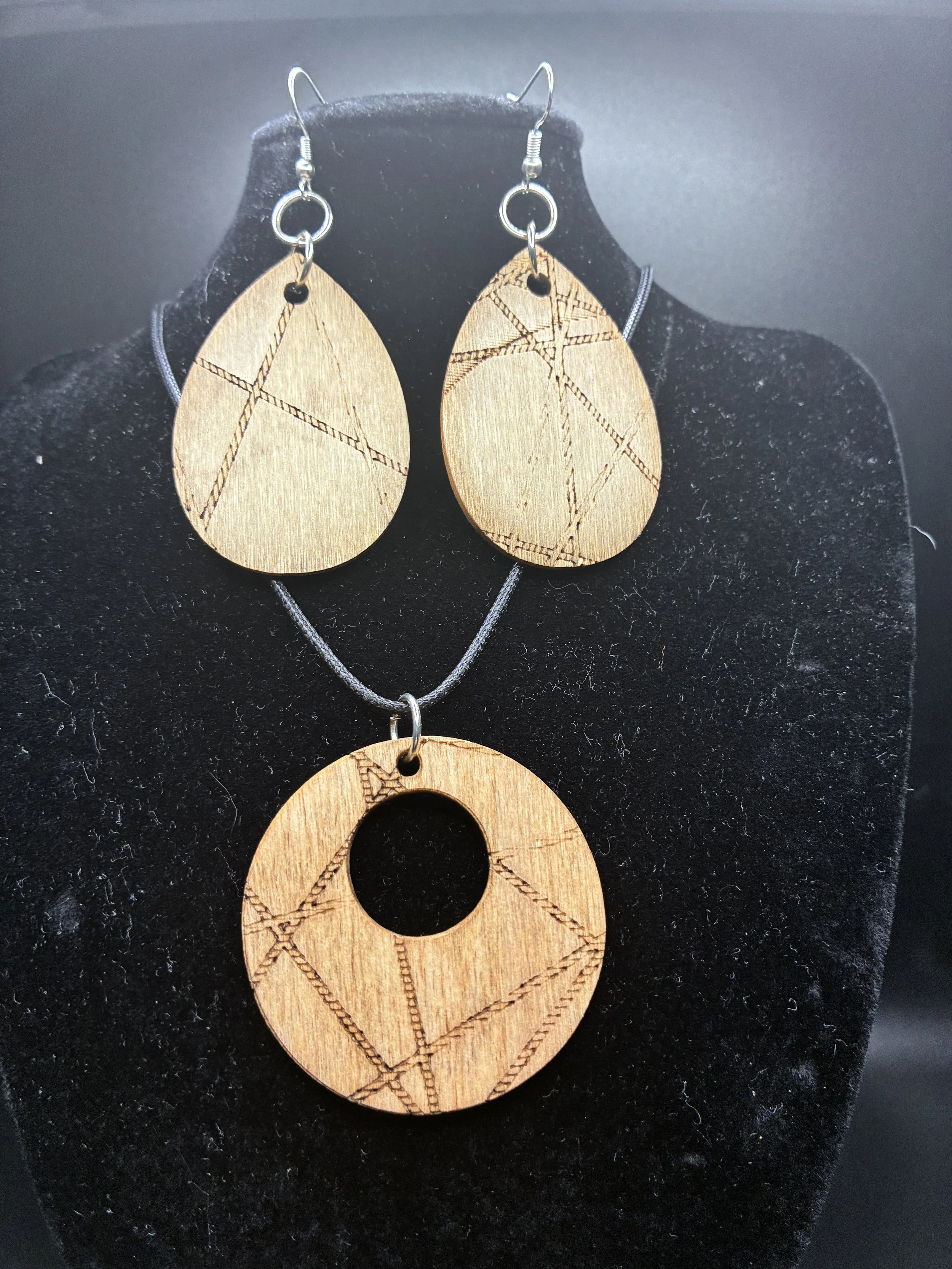 Wood Necklace / Earring Combo