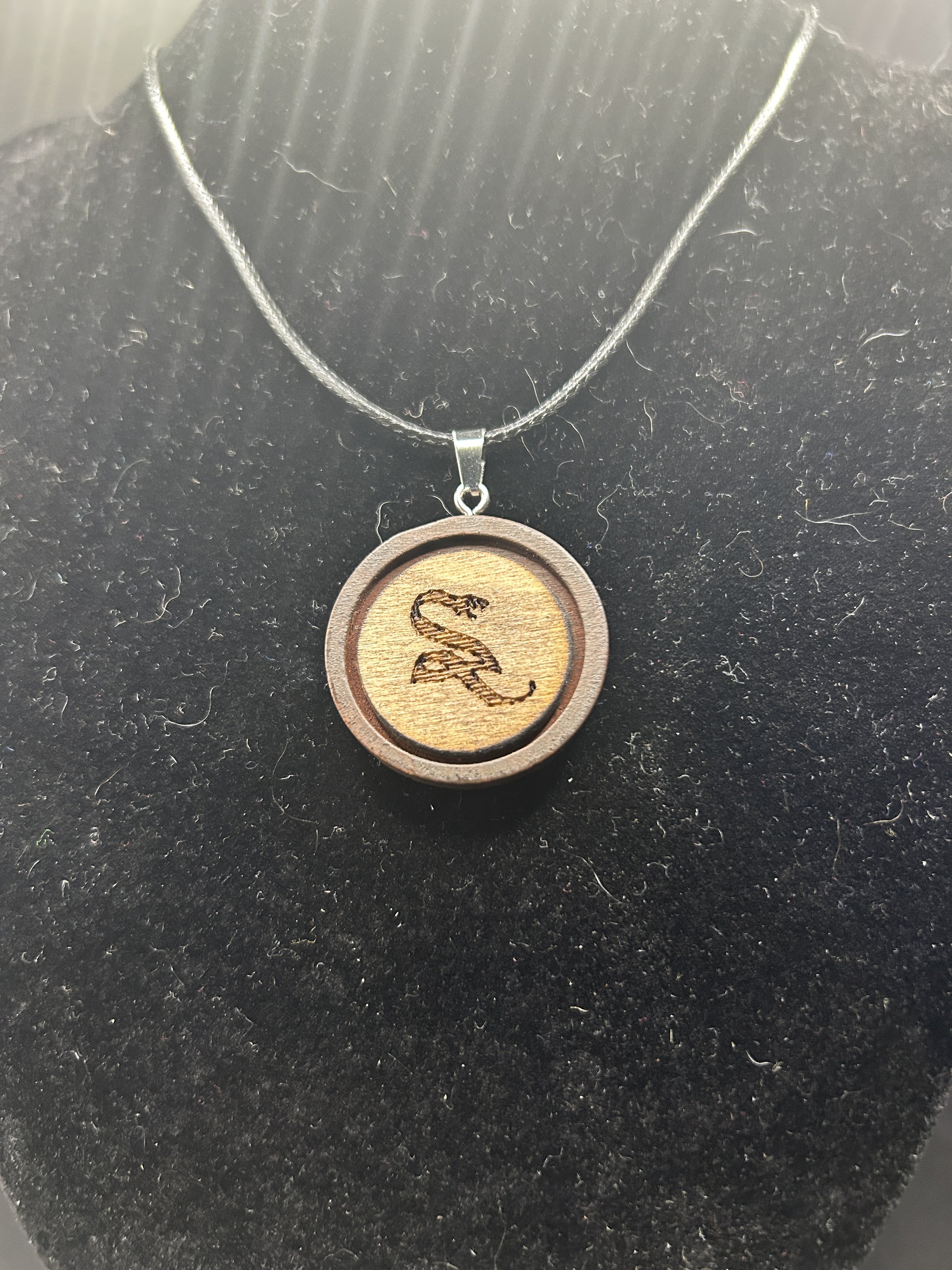 Harry Potter Themed Wood Circle Necklace