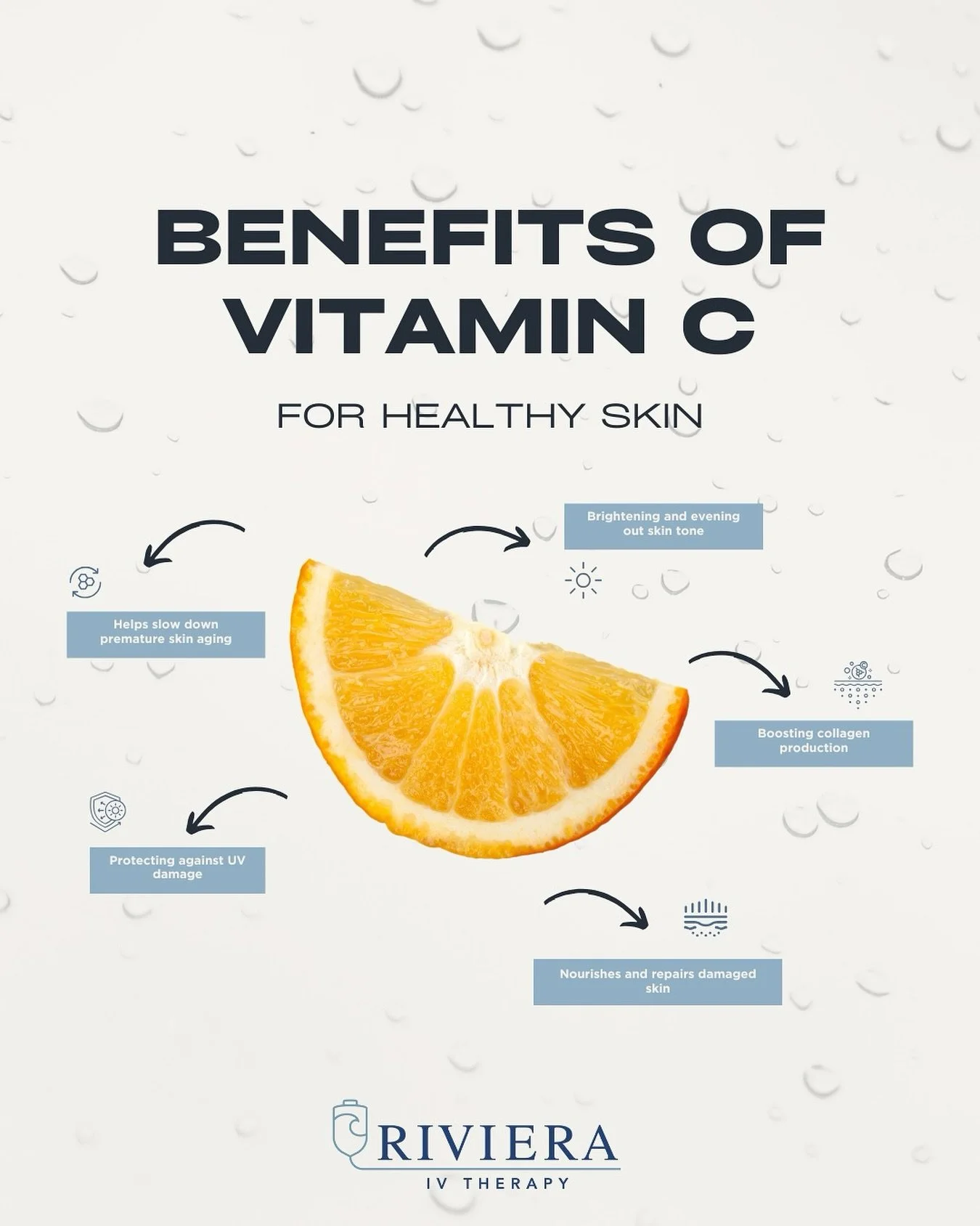☀️ Vitamin C: More Than Immunity
It&rsquo;s one of the body&rsquo;s essential antioxidants, supporting collagen production, tissue repair, and protection against oxidative stress, all key to healthy, glowing skin.
Through IV therapy, Vitamin C bypass