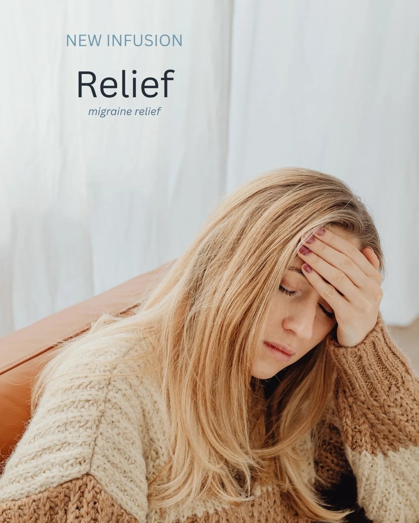 NEW INFUSION: Relief 💧

Migraines don&rsquo;t need an ER waiting room.

Relief is our newest infusion, built around the same IV medications and ingredients commonly used in emergency departments for migraine treatment, delivered at home for a fracti