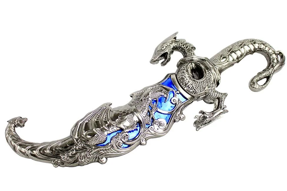 17" Blue Fantasy Dragon Dagger