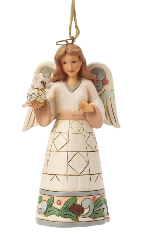 White Woodland Angel with Owl