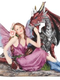 Pink Fairy with Red Dragon