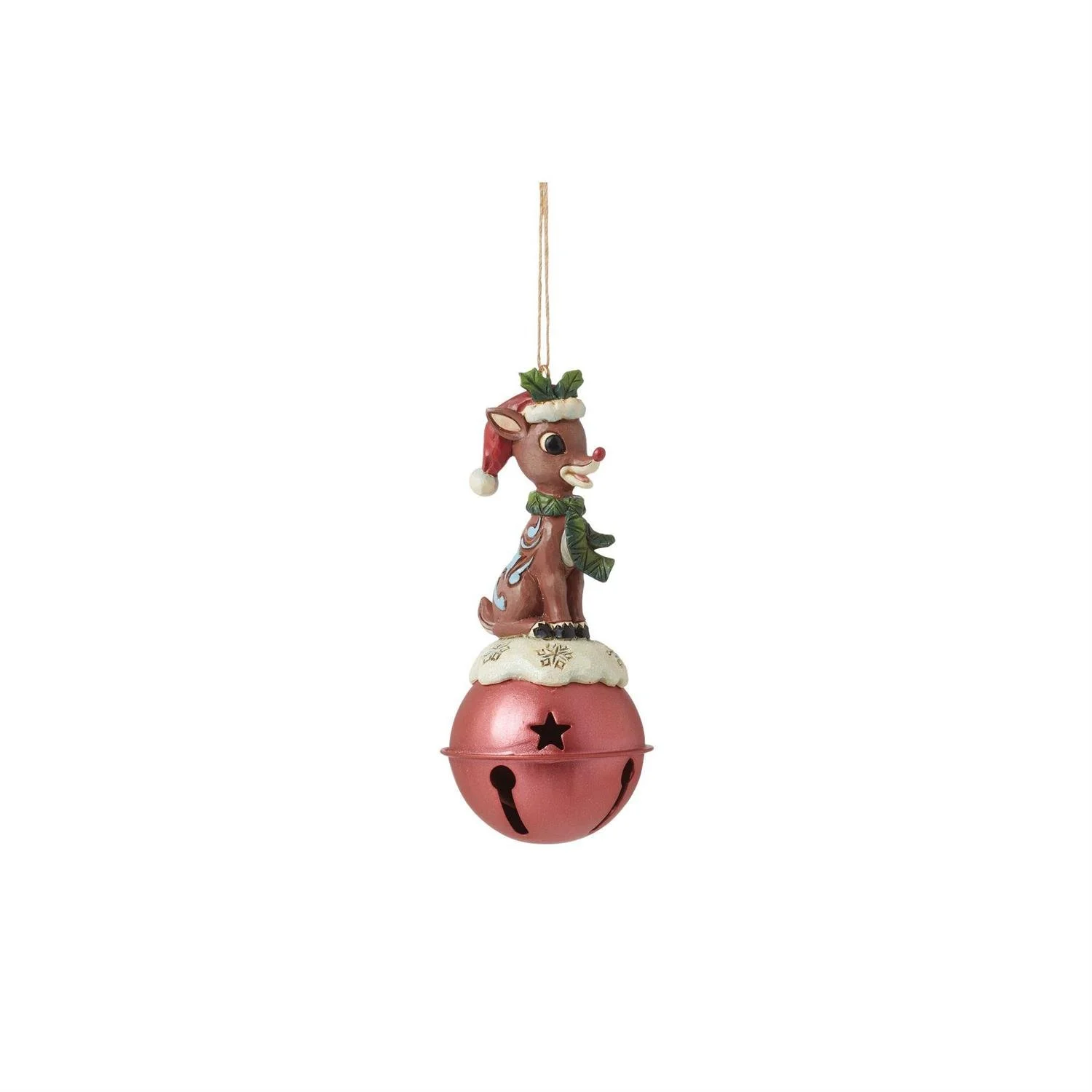 Rudolph Sitting on a Bell Ornament