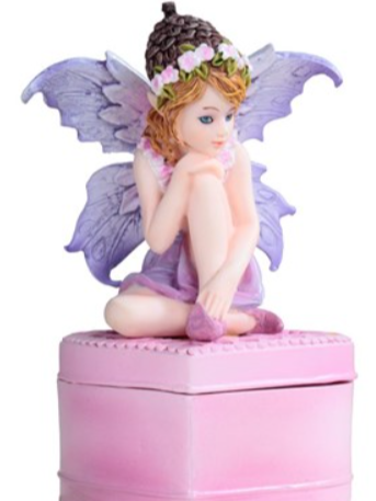 Fairy Elf on Pink Ottoman Trinket Box