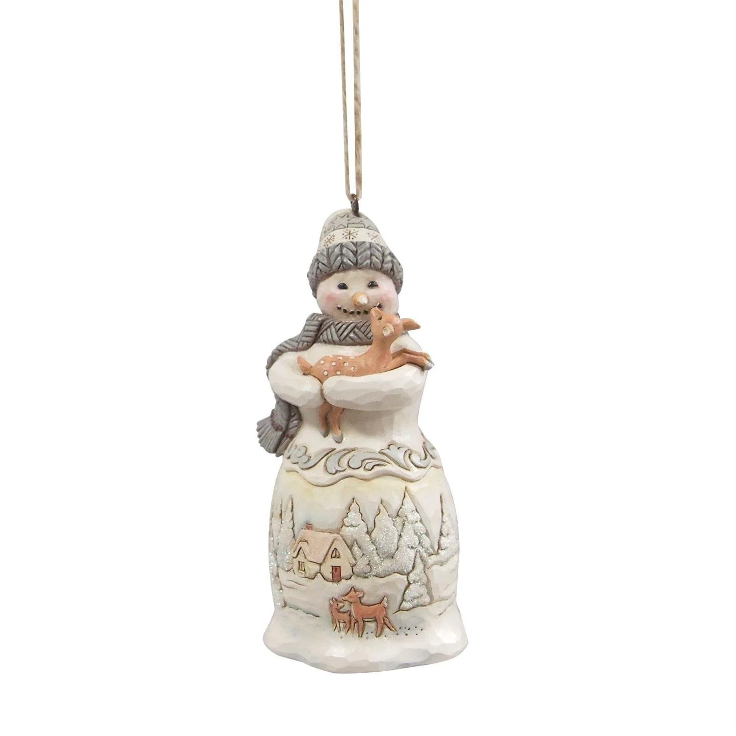 Woodland Snowman with Fawn