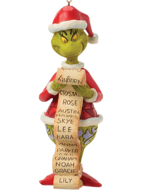 Grinch with List Ornament