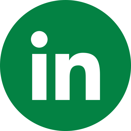Green LinkedIn logo with the letters 'in' in black.