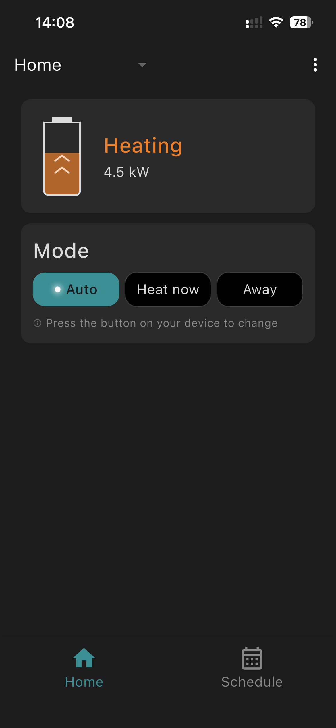 ThermoSave app - heating