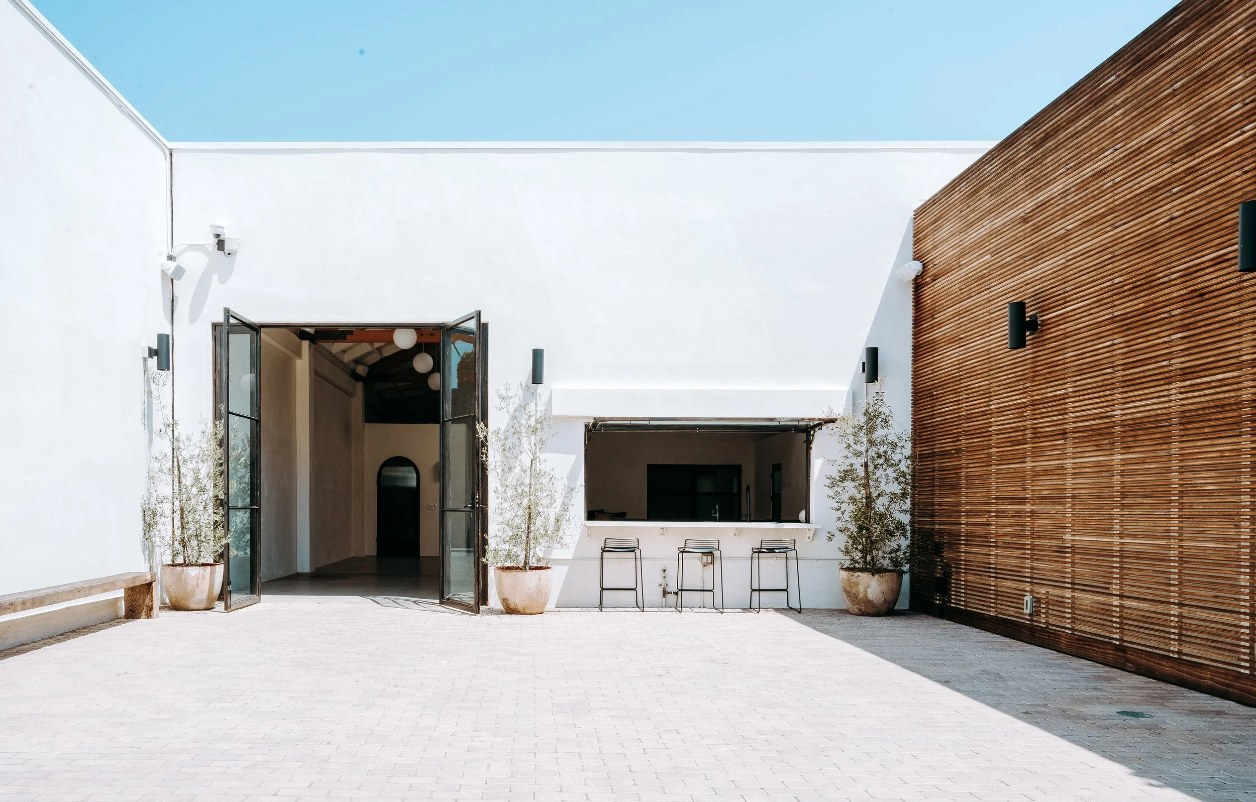 Exterior construction renovation West Adams Los Angeles event space