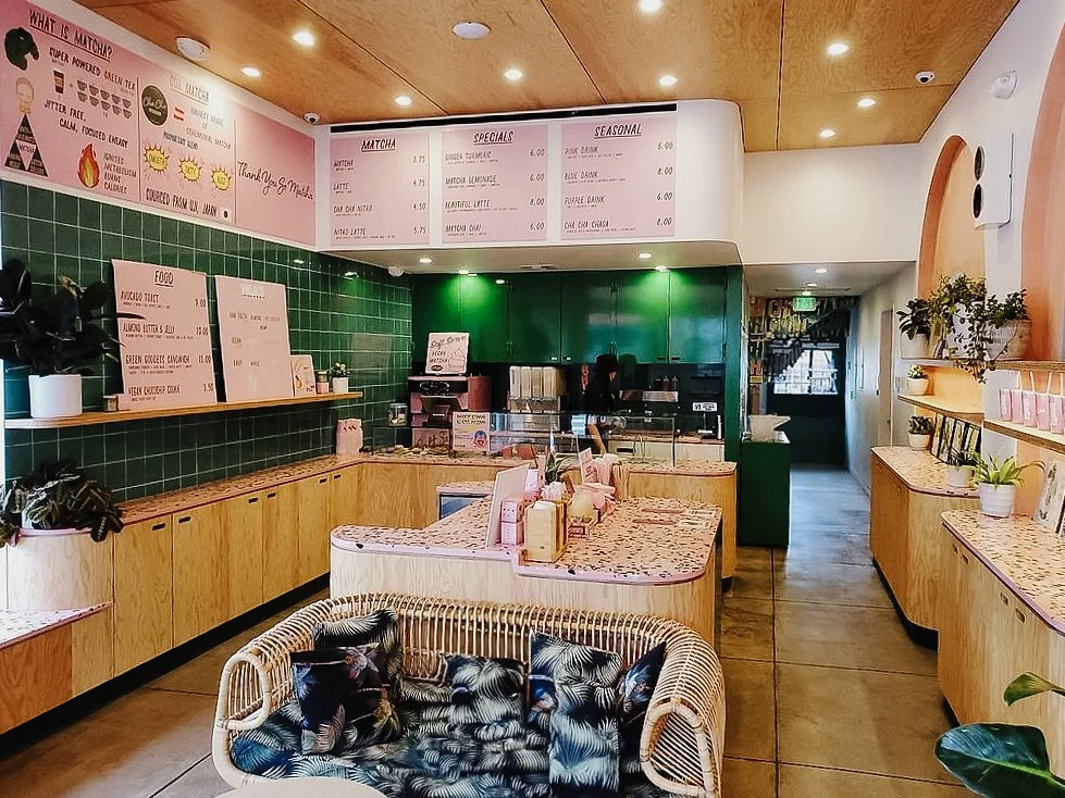An image of interior construction renovation Cha Cha Matcha on Abbot Kenney Blvd. in Venice, CA
