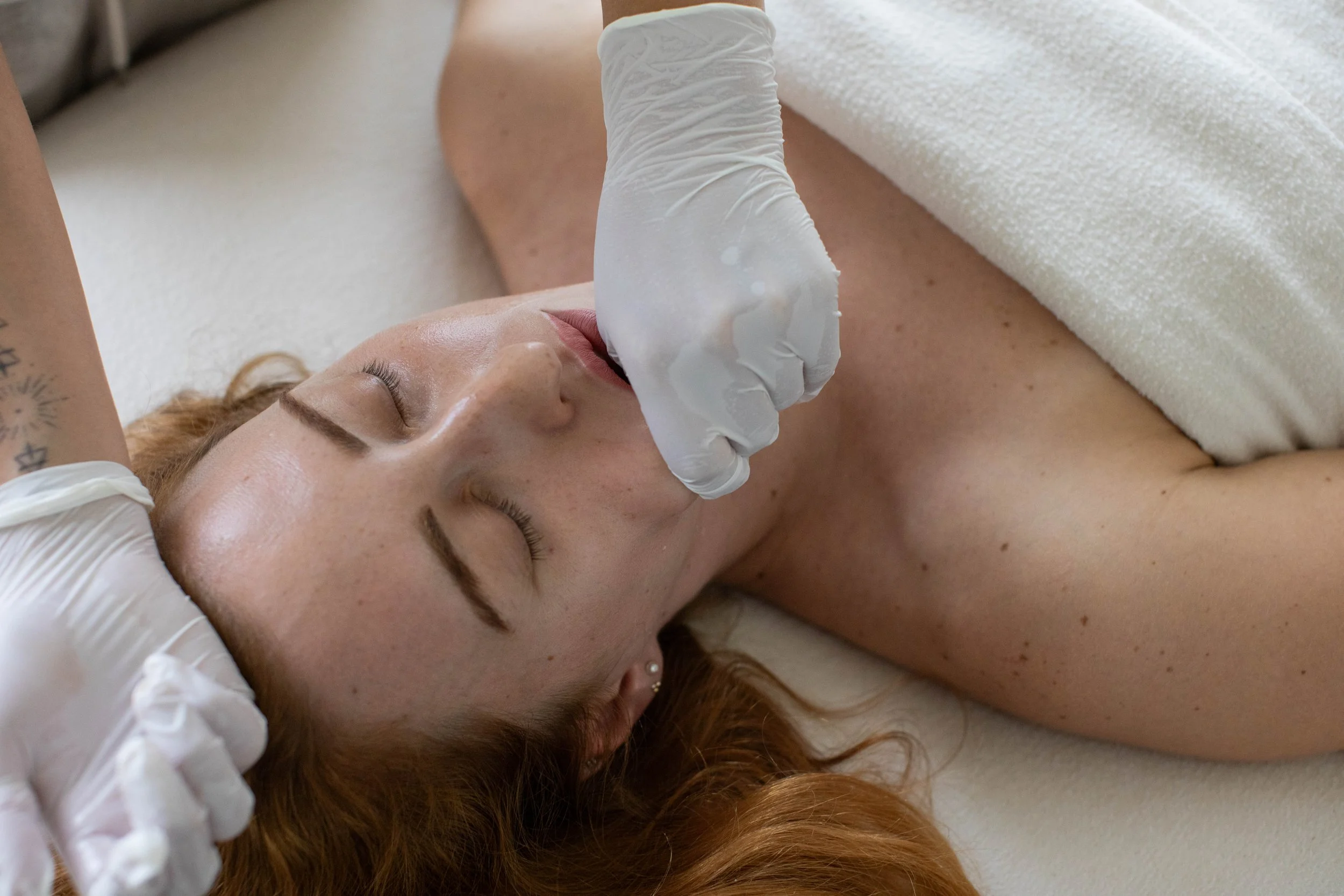 Buccal massage technique performed at KIKOSPA San Diego.