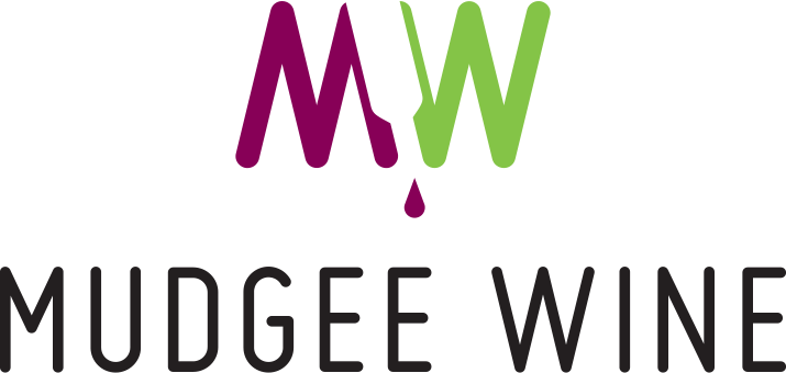 Logo with stylized purple and green letters M and W dripping red wine, and the text 'Muddle Wine' below.
