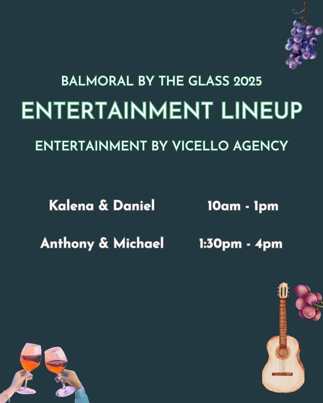 We&rsquo;re so excited to introduce this year&rsquo;s entertainment lineup - two incredible duos bringing the best vibes to your Sunday soundtrack.

#BalmoralByTheGlass #TasteOfMudgee #MudgeeWines, #Balmoral2025 #NSWWine #Balmoral #WineLoversSydney