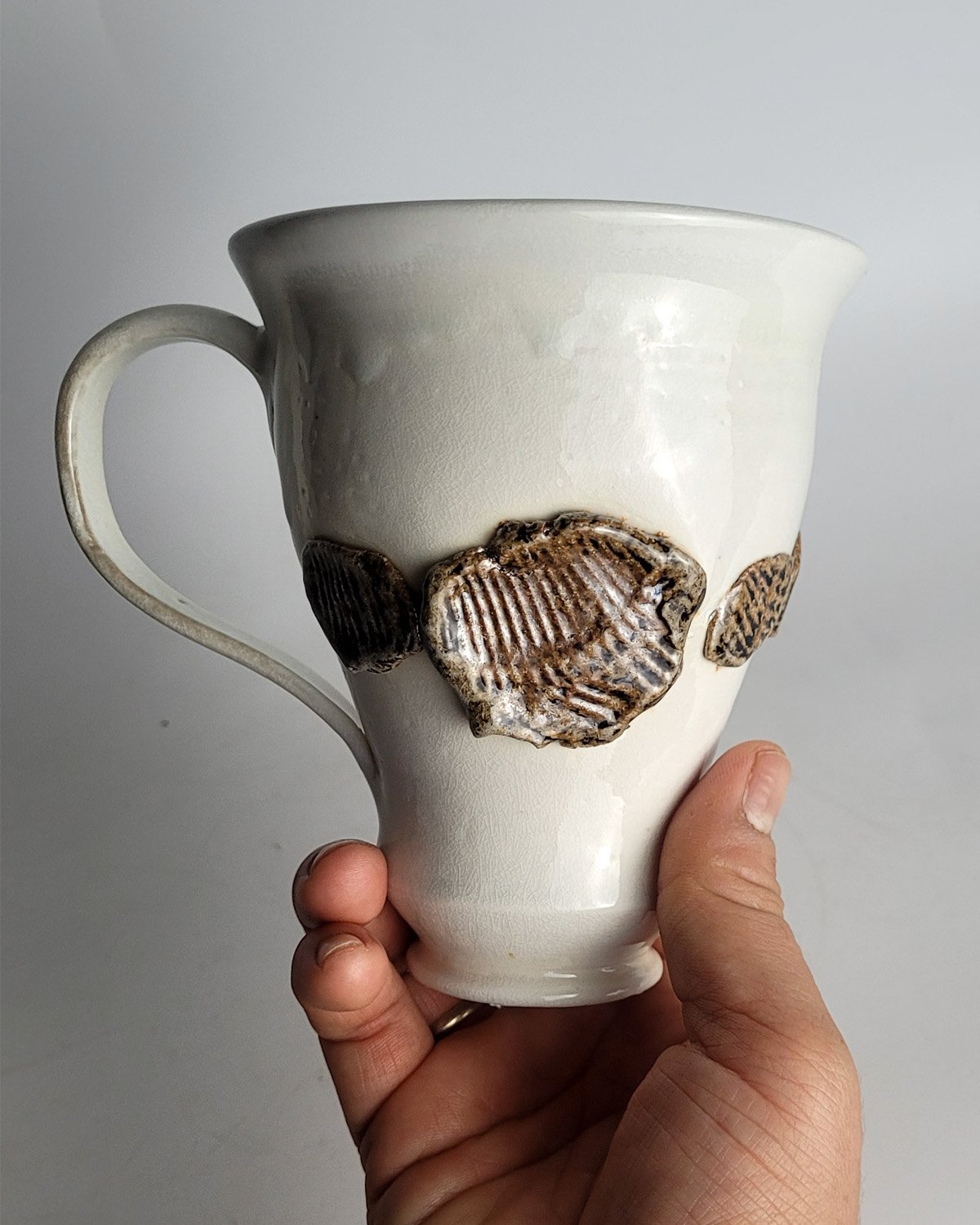 Soda-fired porcelain mug