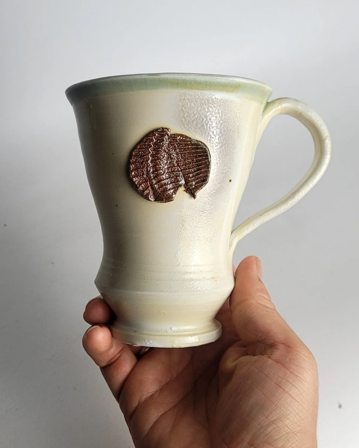 Soda-fired porcelain mug