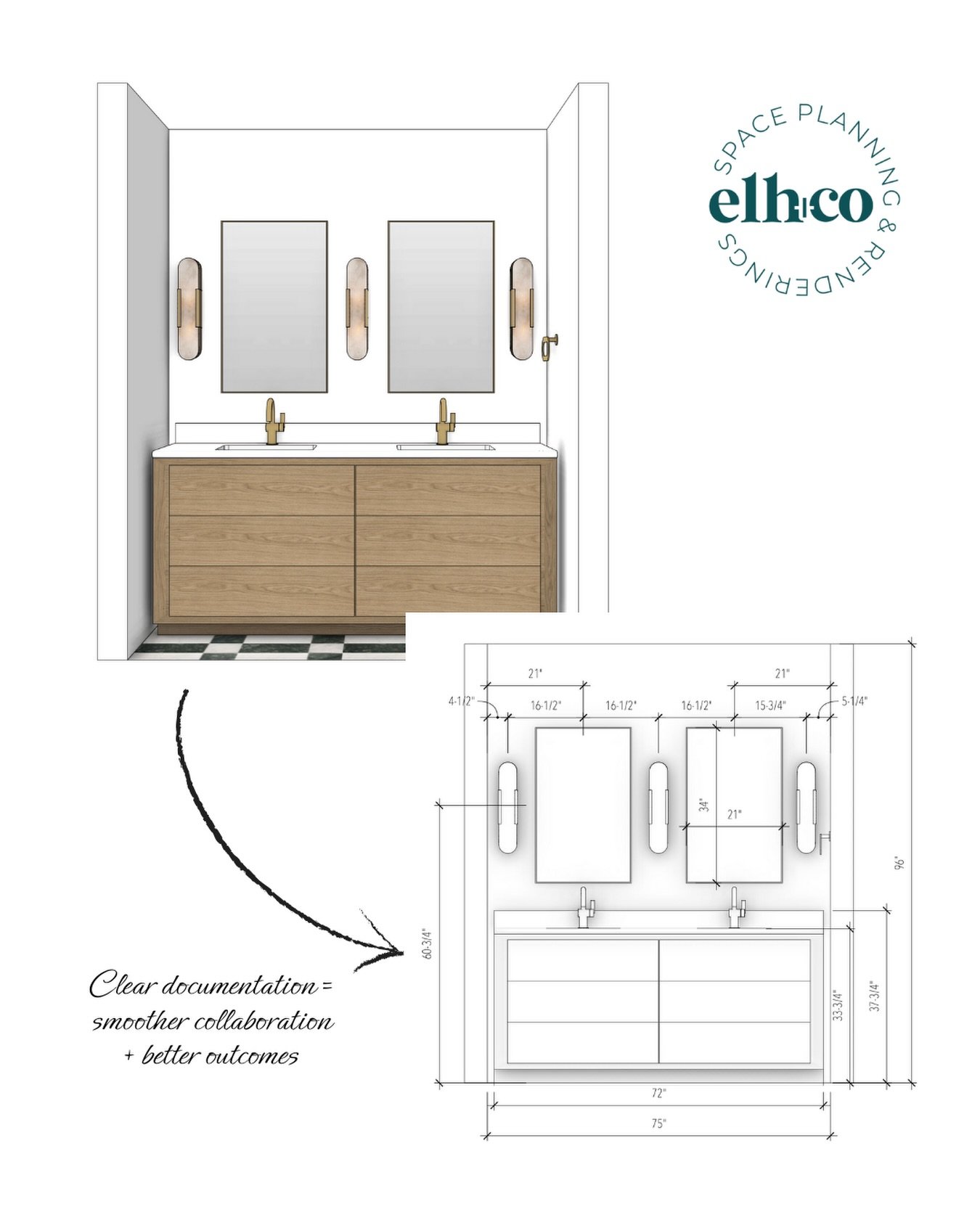 This is where design intent meets design documentation.

By pairing 3D visuals with detailed elevations, space planning becomes something that can actually be communicated, priced, and built.

That clarity aligns designers, contractors, and homeowner