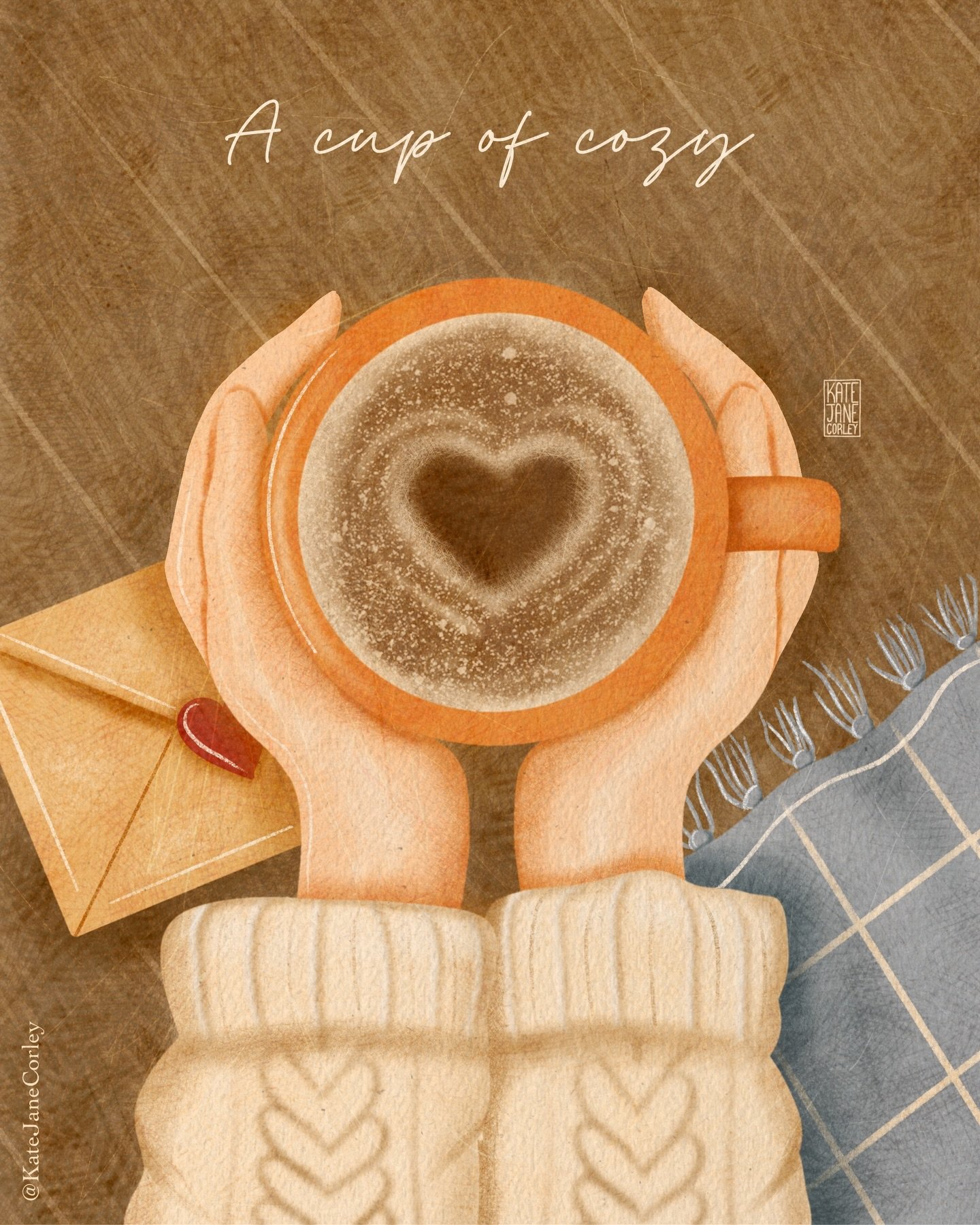 Nothing cozier than a hot beverage and a warm blanket on a crisp morning. Hope your day is filled with extra special cozy moments that make you smile! 😊 
.
.
.
.
.
.
.
.
.
.
.
.
.
.
.
.
.
.
.
.
#cozyaesthetic #cozyillustration #cozytime #cozyseason