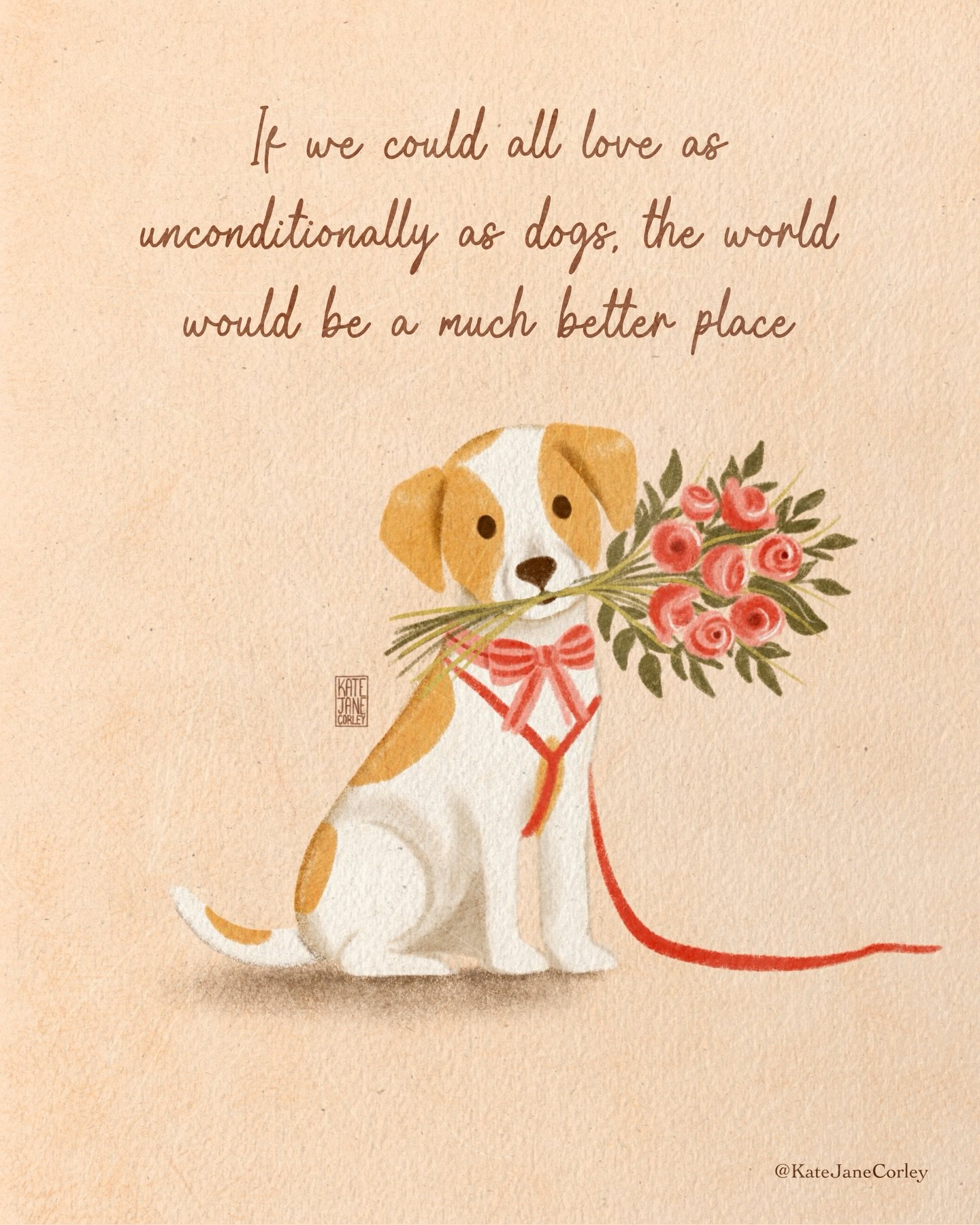 It&rsquo;s true! Lord, may I love people as unconditionally as my dog does. 🐶 
.
.
.
.
.
.
.
.
.
.
.
.
.
.
.
.
.
.
.
.
.
.
.
.
.
.
.
.
Cute dogs, dog quotes, happy quotes, #dogillustration uplifting quotes, cute illustrations, #girlyart a girl and h