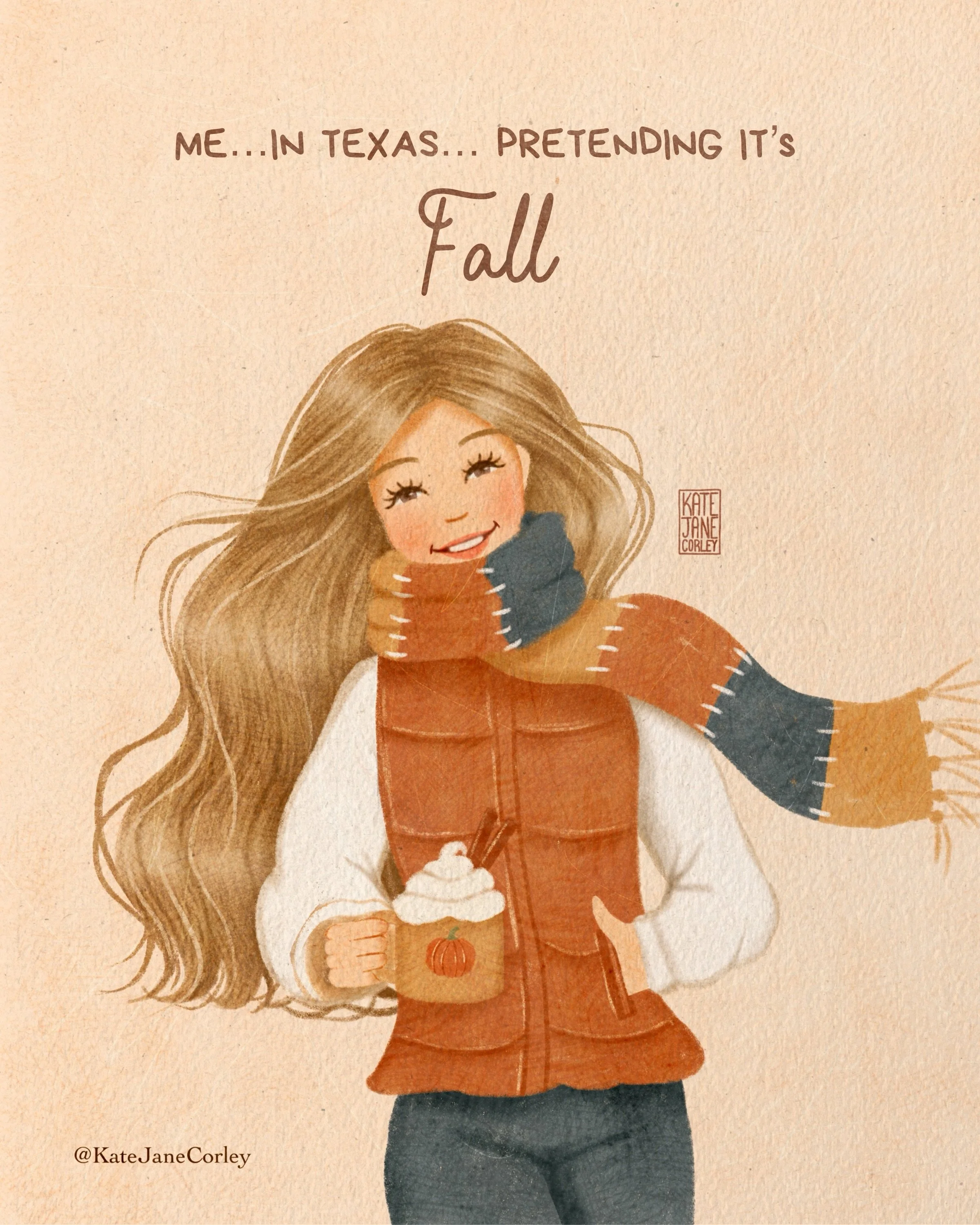 I thought we were trending away from summer but alas&hellip; it was almost in the 90&rsquo;s again today 😭. 
.
.
.
.
.
.
.
.
.
.
.
.
.
.
.
.
.
.
.
.
.
.
.
.
.
.
.
.
Fall jokes, fall aesthetic, autumnal, atutumn in Texas, sahm humor, #christianhumor 