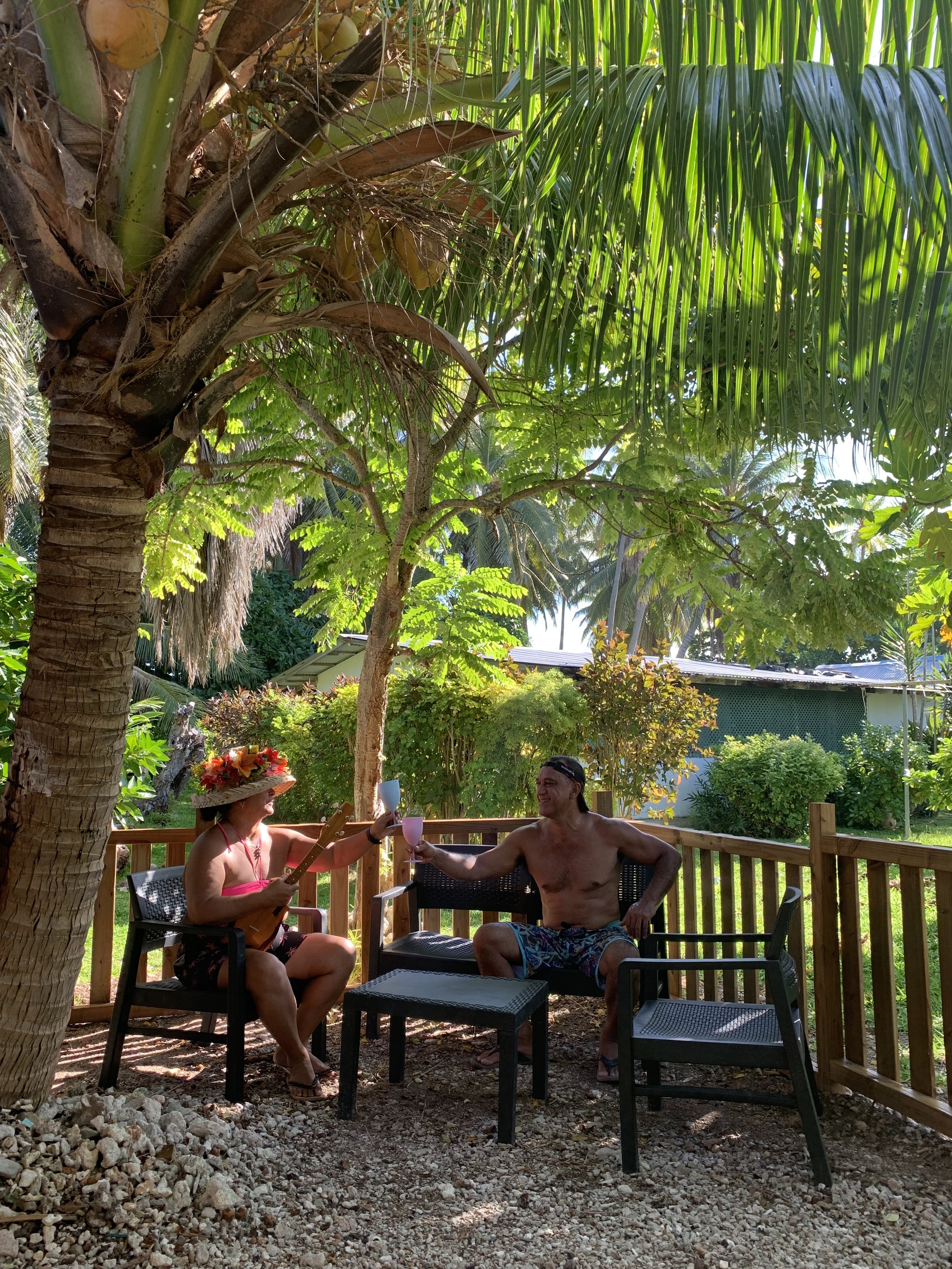 Enjoying a sunset aperitif in Rangiroa’s welcoming vibe