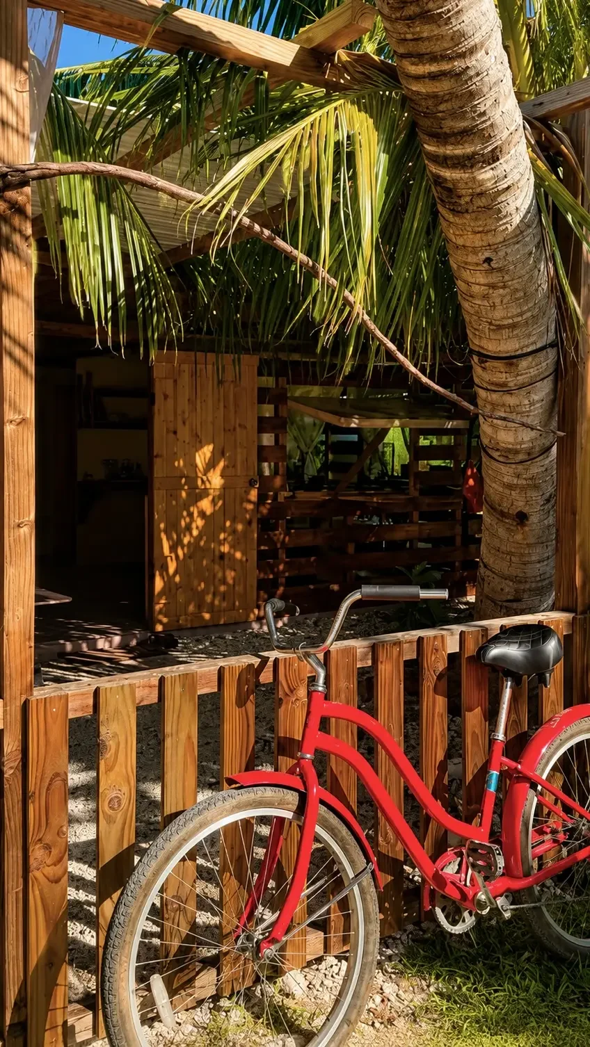 Beach bike available in the garden of Kura Ora Guest House