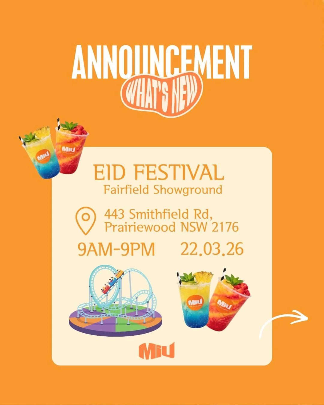 Fairfield we&rsquo;re coming for you 👀🍊

Catch the Mix It Up crew at the Eid Festival at Fairfield Showgrounds. We&rsquo;re serving fresh lemonade, our famous mocktails and all the energy. Pull up with your family and friends, enjoy the rides and c