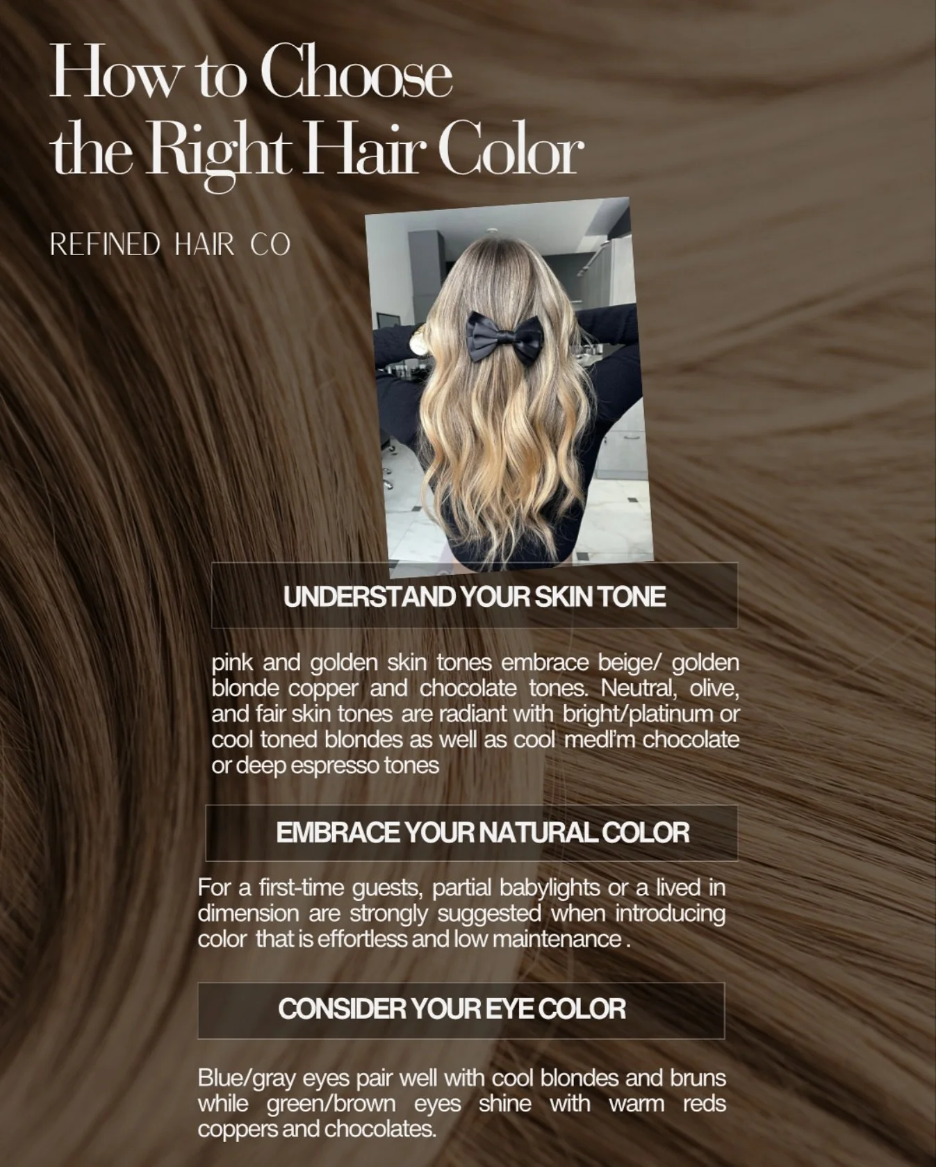 ✨Pro tip: Bring inspiration photos to your stylist. Our experienced stylists @refined_hair_co will customize your color that compliments your skin tone and lifestyle 🙌🏻

Book your appointment with us today @refined_hair_co