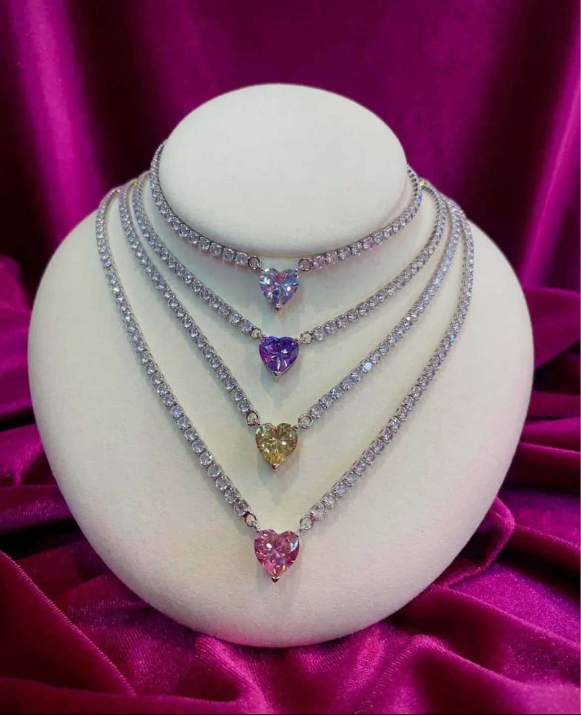 Siberian Iris Heart Necklace
