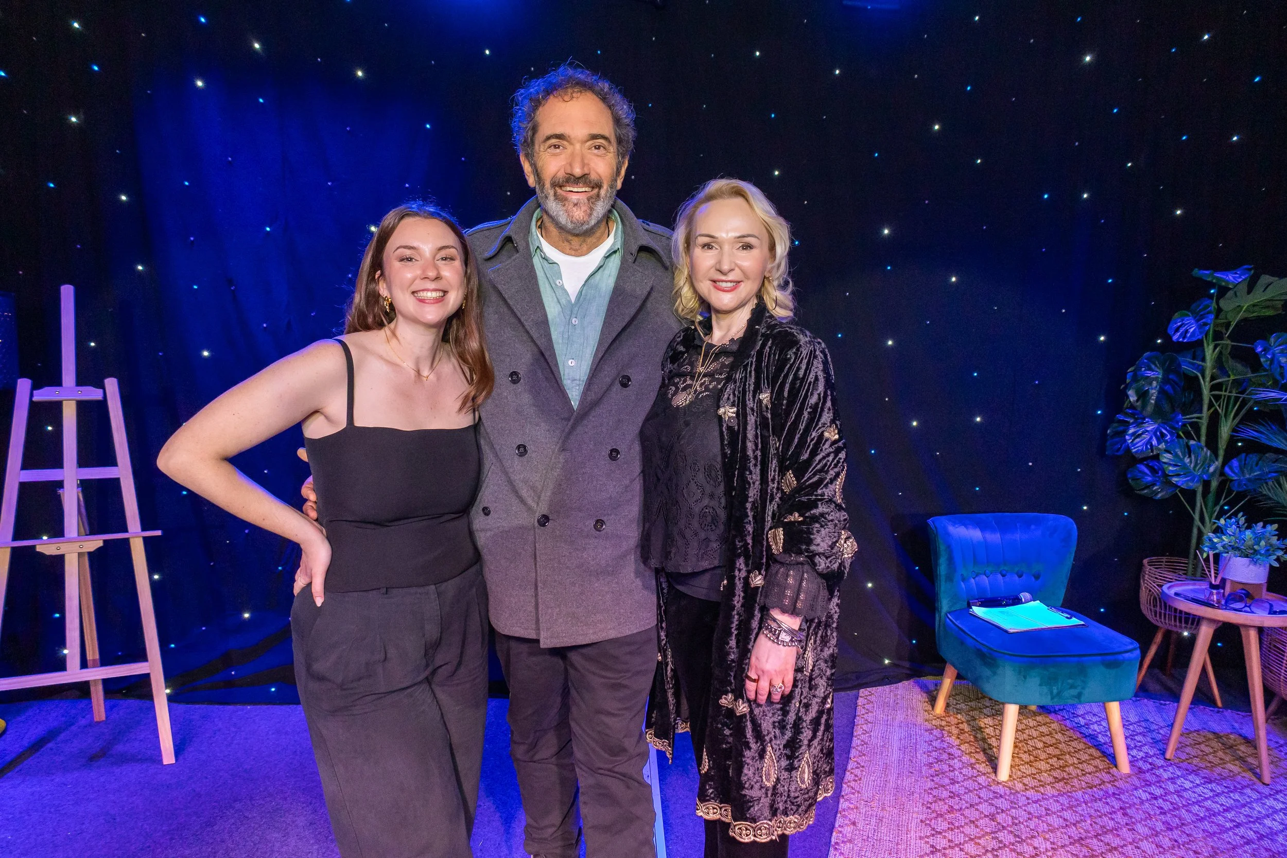 Vocal Coaches Lisa Lockland-Bell and Beth Parr post with Singer Darren Percival after the Rise Up Junior Singing Competition Grand Finals.