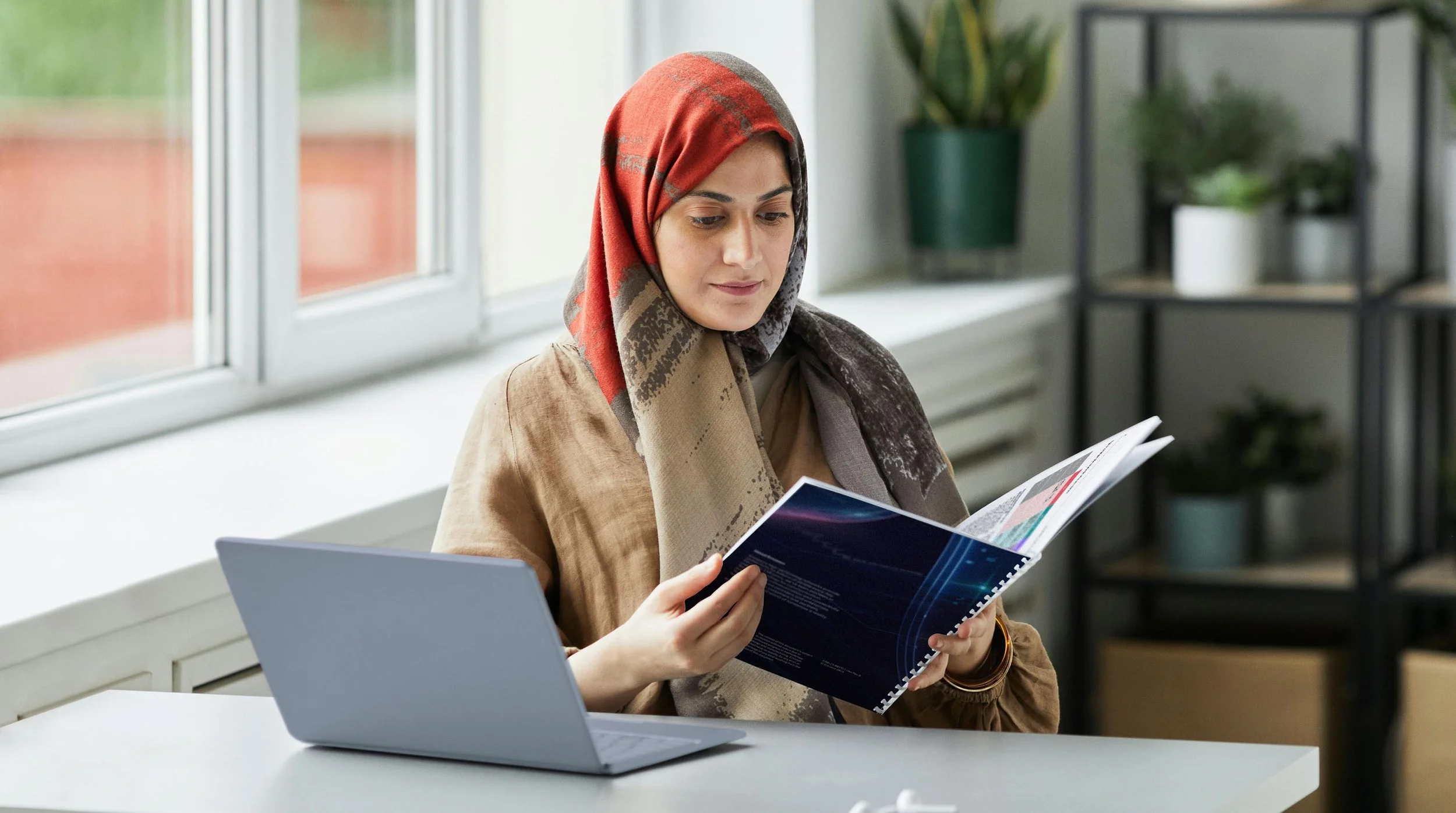 Woman working during Ramadan in inclusive workplace
