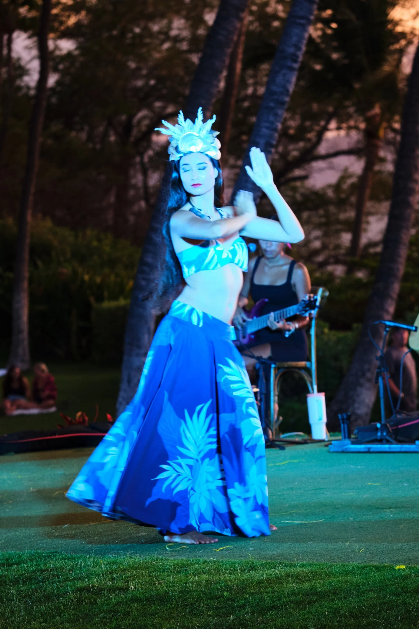 Dancers performing at the Andaz luau, Orange County