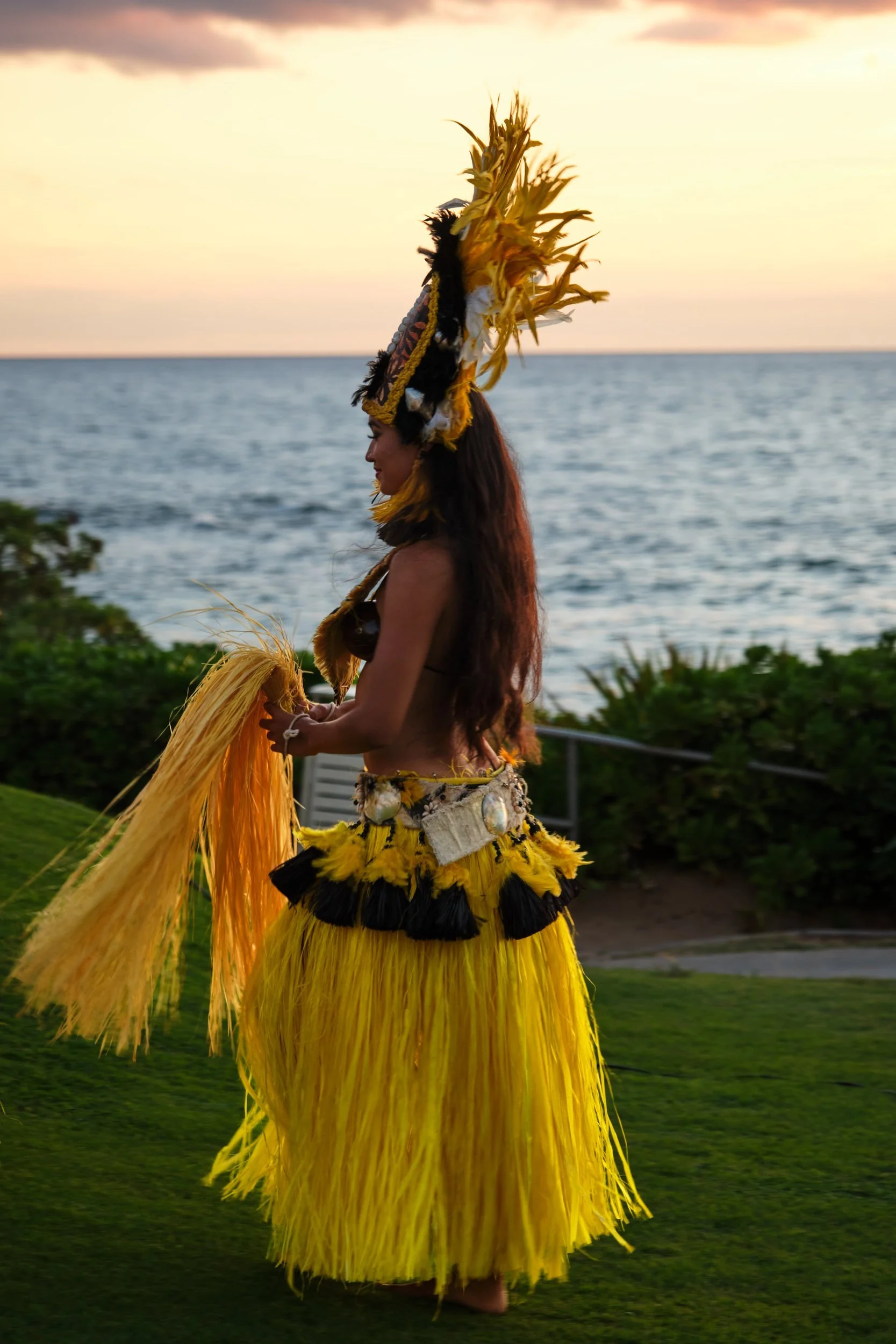 Dancers performing at the Andaz luau, Orange County