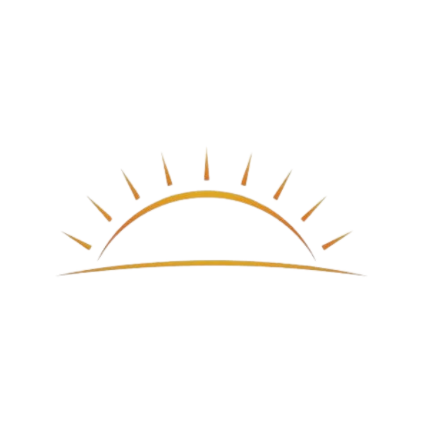 Liberty Psychotherapy logo featuring a golden sunrise symbolising hope, healing, and growth.