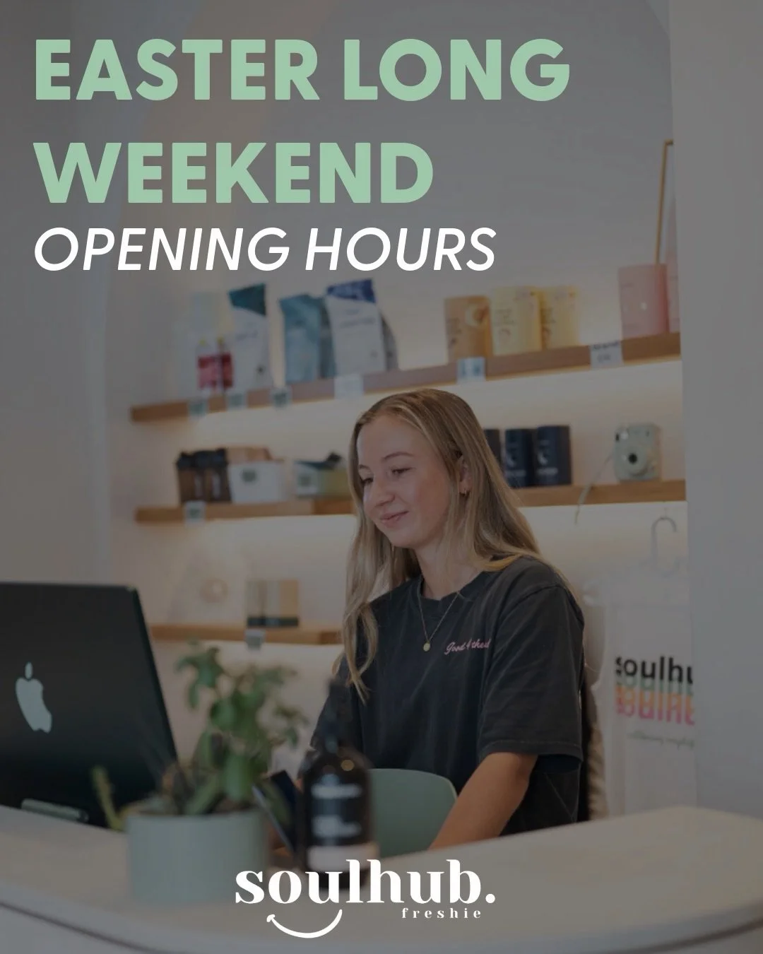 🐣 Easter long weekend hours are here, Soulmates!

Swipe to see what&rsquo;s on across the long weekend so you can plan your sessions and get your wellbeing fix.

Good Friday - classes with Keira + wellbeing open 8am-12pm 

Easter Saturday - it&rsquo