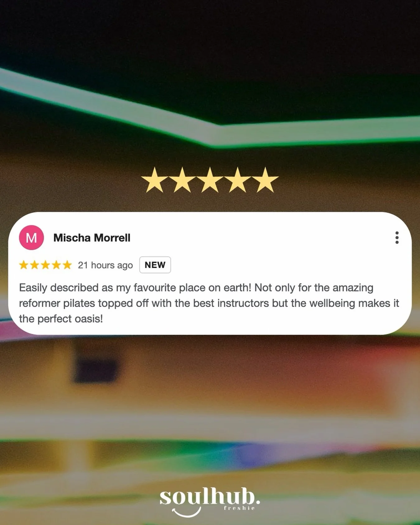 Mischa called us a perfect oasis. We called it a Tuesday 🌴

Northern Beaches reformer pilates that actually delivers - with instructors who push you and wellbeing that restores you. This is Soulhub Freshie.

Book your $25 trial in the app and find o