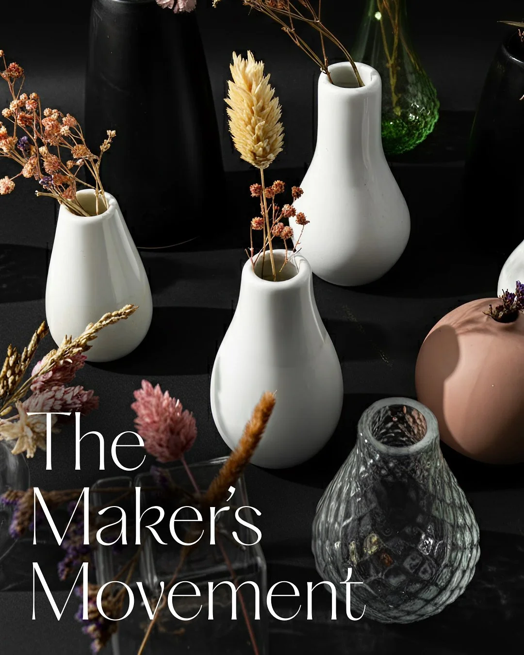 Tiny things. Full heart.

Handmade in recycled glass and ceramics, each small form carries the maker&rsquo;s touch. A single stem, a wisp of grass, a quiet glow on the sill. Enough to change a room.

Our Makers Movement celebrates the hands behind it