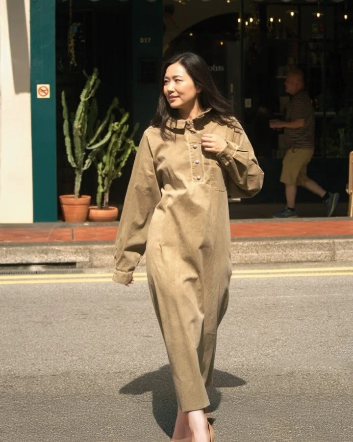 Autumn, our way: military robe dress, red patchwork trousers and a moss-green pullover for slow walks, kopi runs and long dinners.

Shop now at Tiger &amp; Lotus
317 Joo Chiat Road, 427568 Singapore

#TigerAndLotus&nbsp;#JooChiat&nbsp;#StayWild&nbsp;