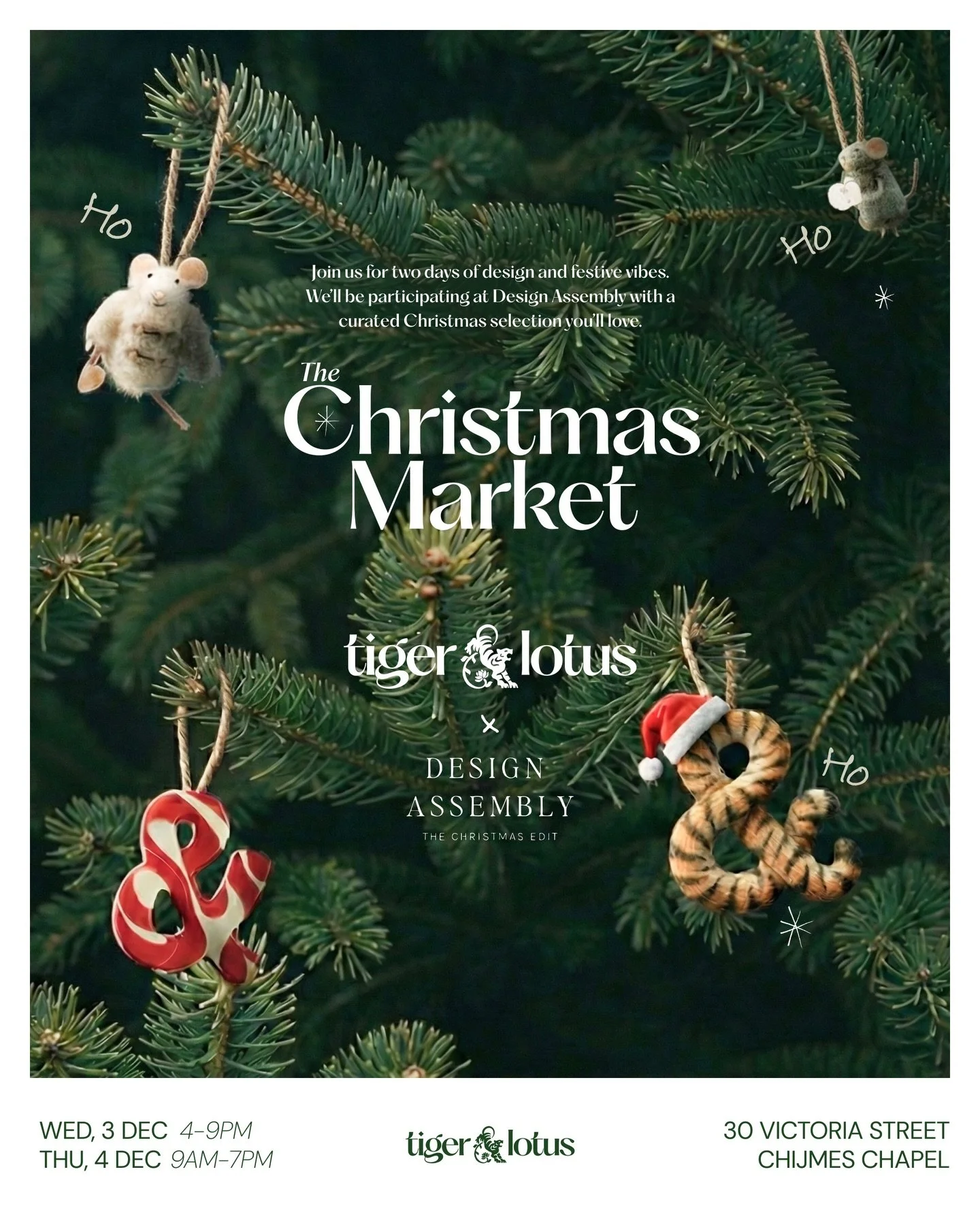 We&rsquo;re excited to invite you to 

🎄✨Design Assembly - The Christmas Market ✨🎄

happening at the iconic CHIJMES Chapel! Join us for two days of design and festive vibes, where we&rsquo;ll be participating with a curated Christmas selection. 

?