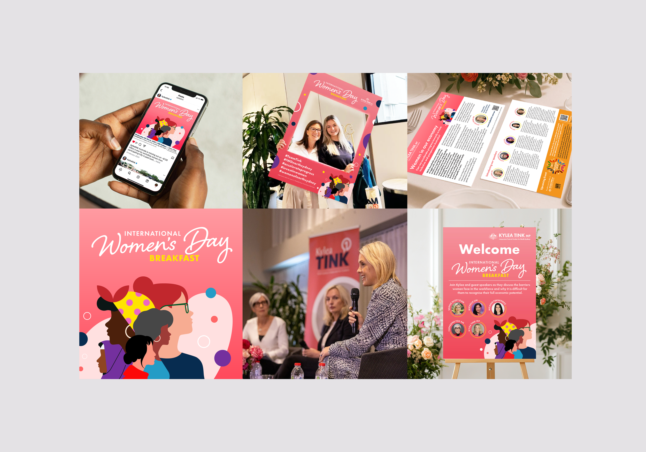 Branding and event design created for the International Women’s Day Breakfast.