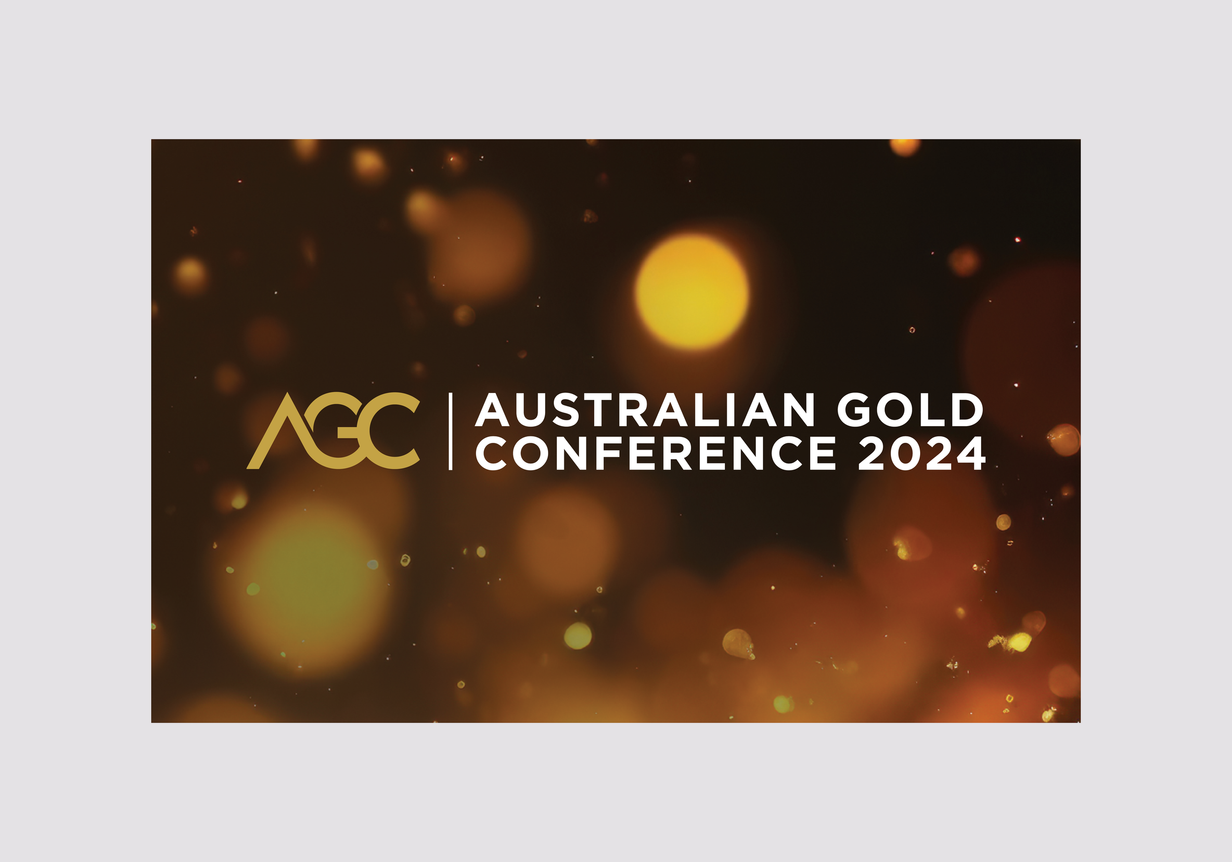 The logo was designed so the "AGC" abbreviation could be used independently as a strong, defined, and recognisable branding mark. Across various assets, golden bokeh lights and gold dust imagery on a dark background delivered a striking, premium look