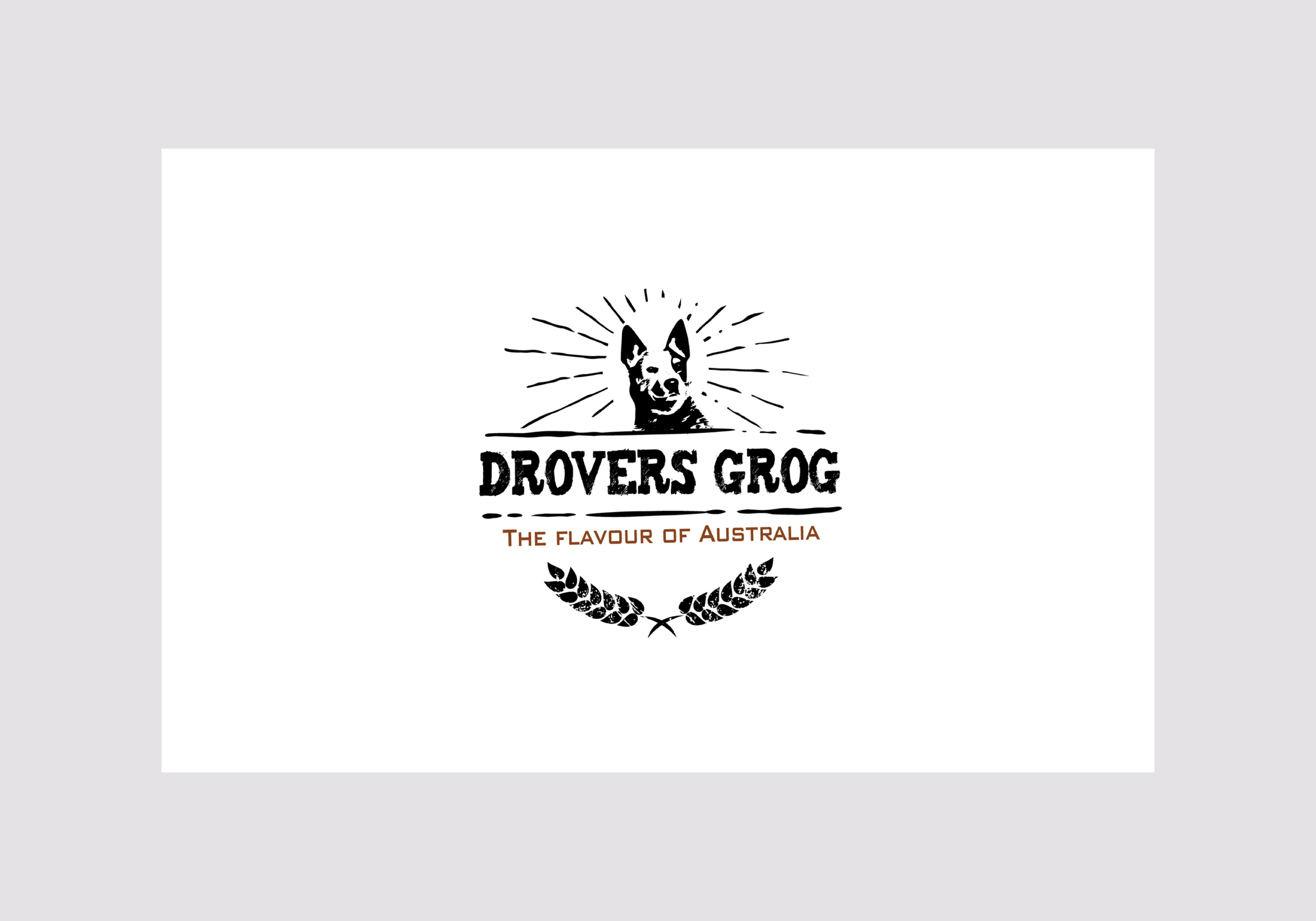 The logo developed for Drovers Grog beer maintains a close cohesion with the core brand.