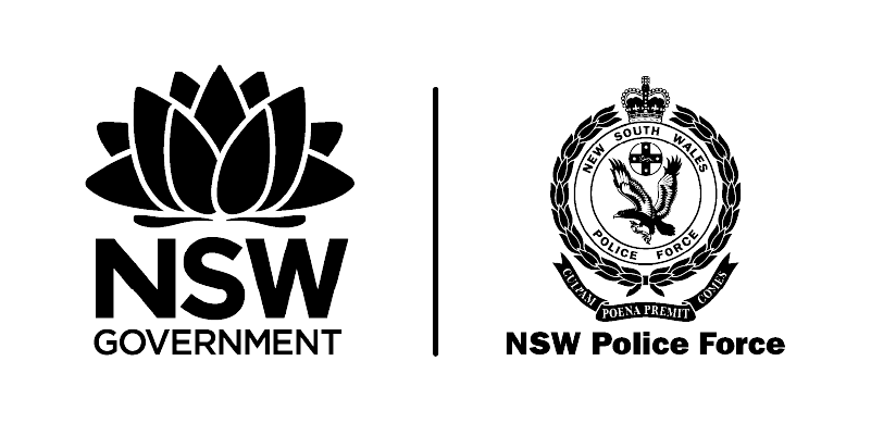 Logos of NSW Government and NSW Police Force side by side, separated by a vertical line.