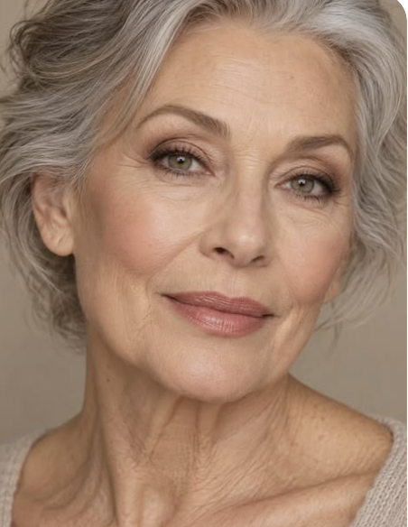 Make-up Example 6 mature skin, dusty pink colors and well blended