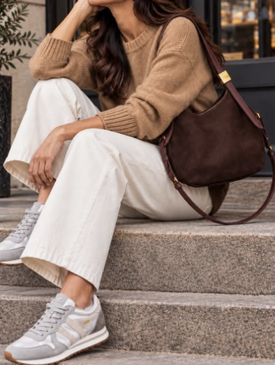 Example outfit, gray sneakers