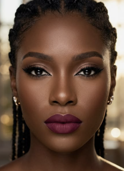Make-up Example 3 beautiful blending on dark skin model